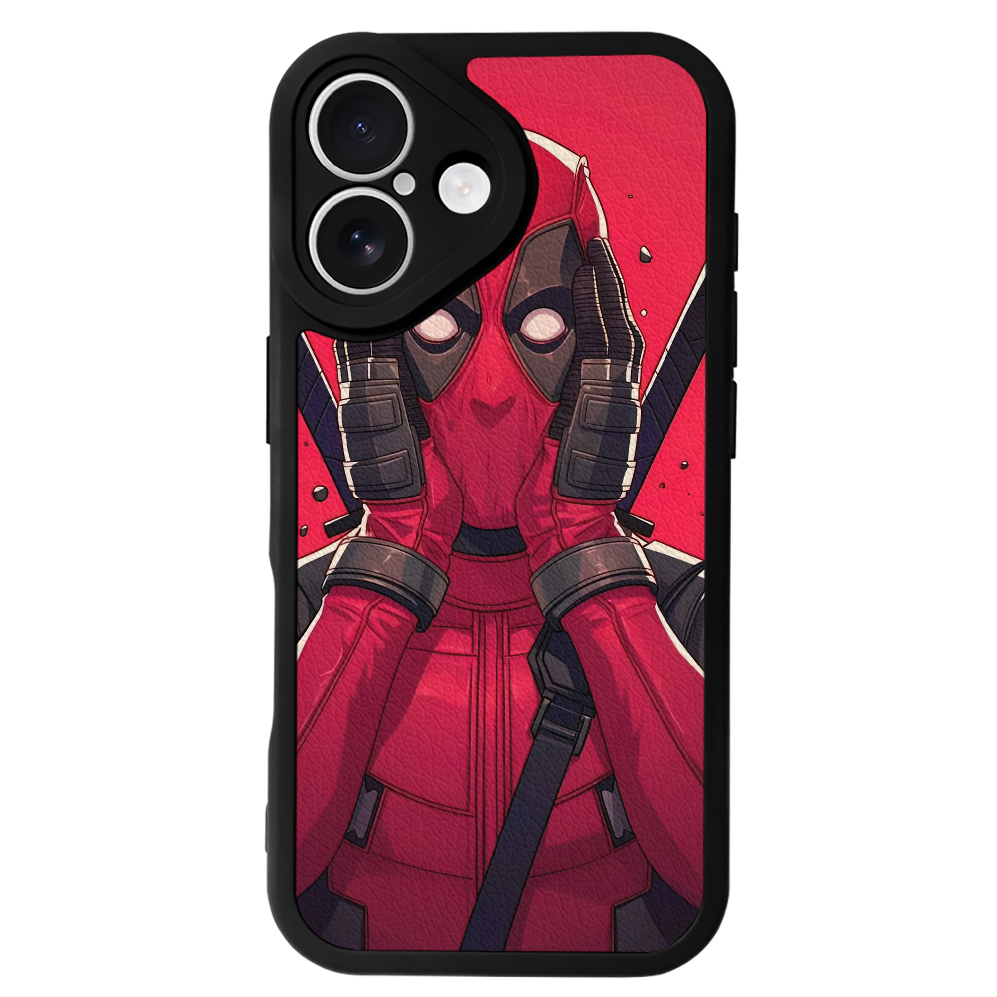（画像用） Deadpool デッドプール 【iPhone 16シリーズ対応】シリコンスマホケース（レザー調） 材質：シリコン